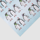 Drie feestelijke kerstpinguïns Illustratie Tissuepapier (Detail)