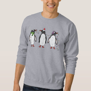 Drie feestelijke kerstpinguïns Illustratie Trui