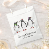Drie feestelijke kerstpinguïns met aangepaste teks bedankzakje (Geknipt)