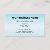 Drie feestelijke kerstpinguïns op lichtblauw visitekaartje (Achterkant)