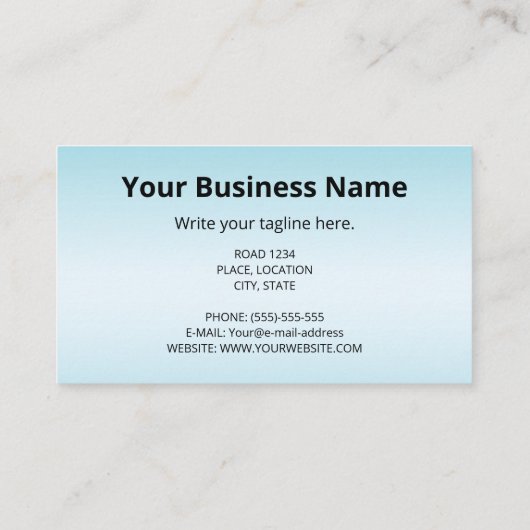 Drie feestelijke kerstpinguïns op lichtblauw visitekaartje (Achterkant)