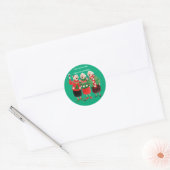 Drie feestelijke oudere vrouwen ronde sticker (Envelop)