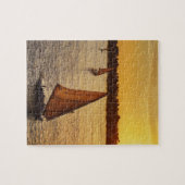 Drie feodka's met bliksem op de Nijlrivier Legpuzzel (Horizontaal)