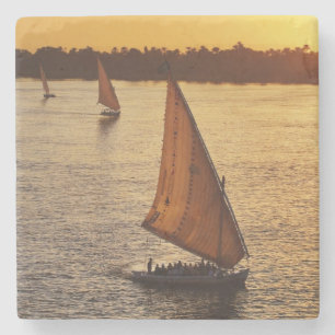 Drie feodka's met bliksem op de Nijlrivier Stenen Onderzetter