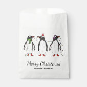 Drie Festieve Kerstpinguïns Met Aangepaste Tekst Bedankzakje (Voorkant)