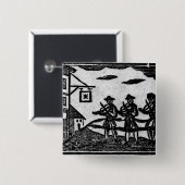 Drie Fiddlers van 'A Book Roxburghe Ballads' Vierkante Button 5,1 Cm (Voorkant /achterkant)