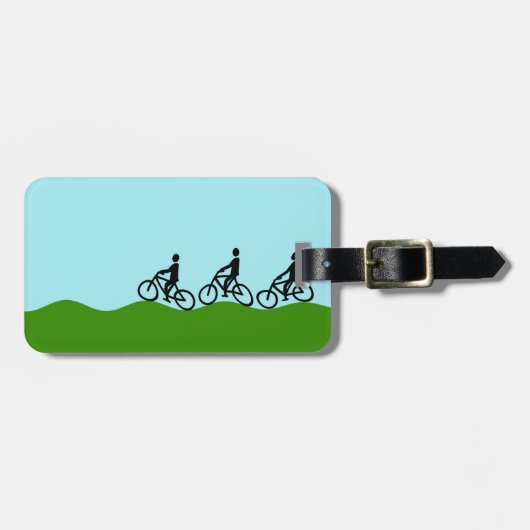 Drie fietsers bagagelabel (Voorkant horizontaal)