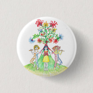 Drie figuren en Boom des Levens Ronde Button 3,2 Cm