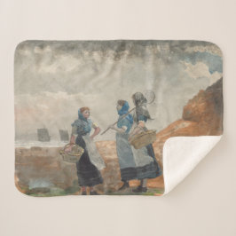 Drie Fisher Girls (bij Tynemouth, Northumberland) Sherpa Deken