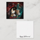 Drie-fit katten tovenaar en een fles valeriaan notitiekaartje (Voorkant / Achterkant)