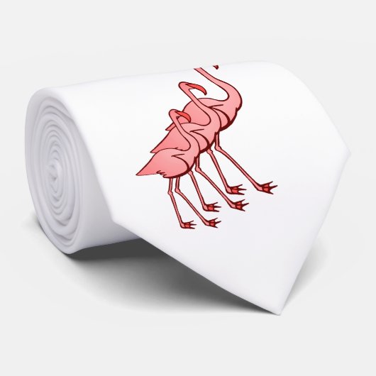 Drie Flamingos Stropdas (Opgerold)