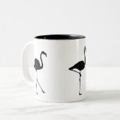 Drie Flamingos Tweekleurige Koffiemok (Voorkant links)