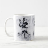 Drie Flamingo's Zwart en Wit Aquarel Koffiemok (Links)