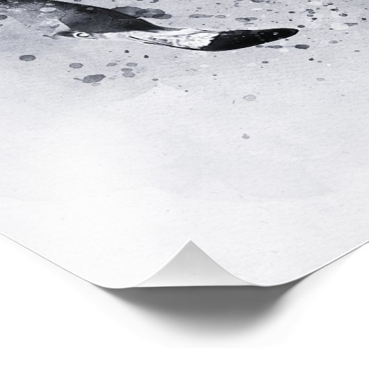 Drie Flamingo's zwart-wit Waterverf Foto Afdruk (Hoek)