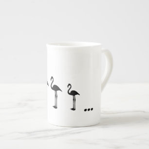 Drie flamingovogels en stippen mok / kop