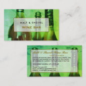 Drie flessenvertoning, Retro Wijnbar Visitekaartje (Voorkant / Achterkant)