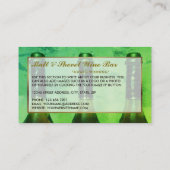 Drie flessenvertoning, Retro Wijnbar Visitekaartje (Achterkant)