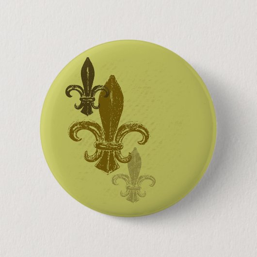 Drie Fleur De Lis Ronde Button 5,7 Cm (Voorkant)