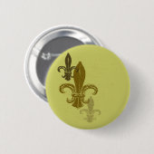 Drie Fleur De Lis Ronde Button 5,7 Cm (Voorkant /achterkant)