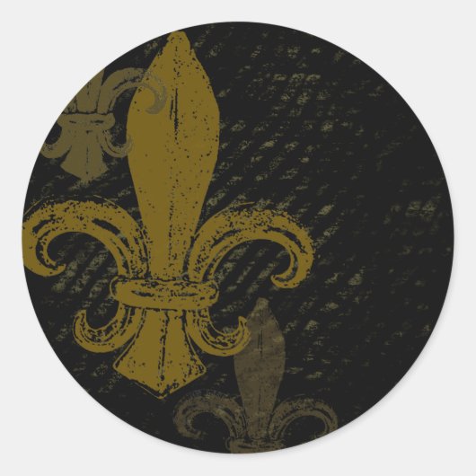 Drie Fleur De Lis Ronde Sticker (Voorkant)
