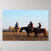 Drie Flint Hills Cowboys Poster (Voorkant)