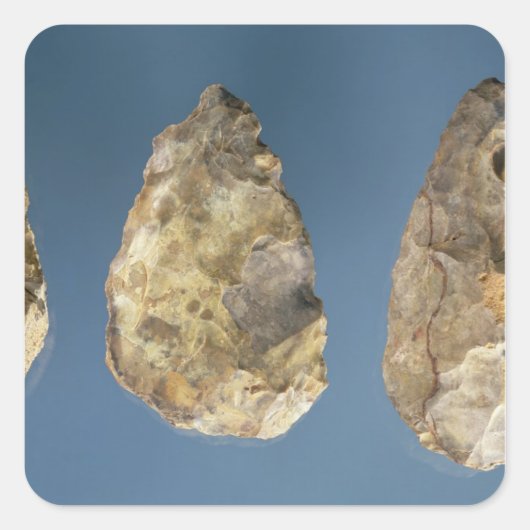 Drie flintgereedschappen vierkante sticker (Voorkant)