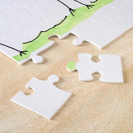 Drie flitsende Waterverf vogels Legpuzzel (Zijkant)