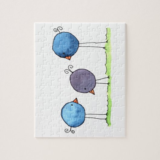 Drie flitsende Waterverf vogels Legpuzzel (Verticaal)