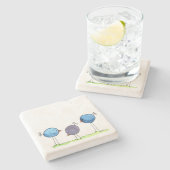 Drie flitsende Waterverf vogels Stenen Onderzetter (Zijkant)