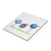 Drie flitsende Waterverf vogels Tegeltje (Zijkant)