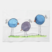 Drie flitsende Waterverf vogels Theedoek (Horizontaal)