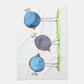 Drie flitsende Waterverf vogels Theedoek (Verticaal)