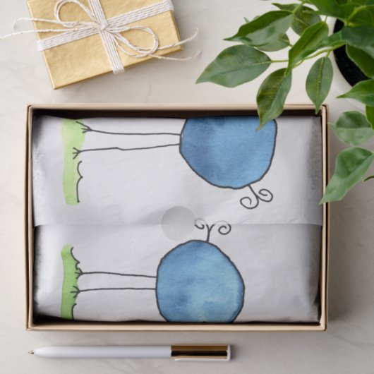 Drie flitsende Waterverf vogels Tissuepapier (Geschenk)