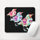 Drie Floral Birdies Muismat (Met muis)