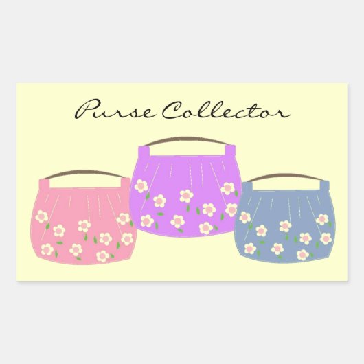 Drie Floral Purses Rechthoekige Sticker (Voorkant)