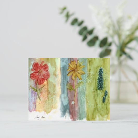 Drie Flowers Post-kaarten Briefkaart (Staand voorkant)