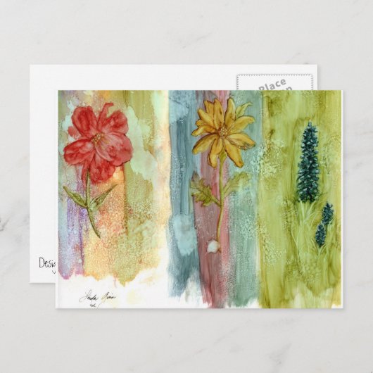 Drie Flowers Post-kaarten Briefkaart (Voorkant / Achterkant)