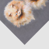 Drie Fluffy Katten Vintage Kattenkunst Decoupage Tissuepapier (Detail)