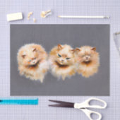 Drie Fluffy Katten Vintage Kattenkunst Decoupage Tissuepapier (Craft)