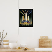 Drie 'Fluted Towers'-wereldbeurs van 1933 Poster (Keuken)