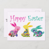 Drie folklore paashaas briefkaart (Voorkant / Achterkant)