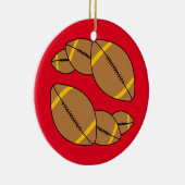 Drie Footballs Keramisch Ornament (Rechts)