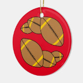 Drie Footballs Keramisch Ornament (Links)