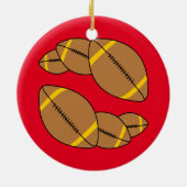Drie Footballs Keramisch Ornament (Achterkant)