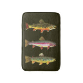 Drie forel-decor badmat (Voorkant Verticaal)