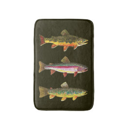 Drie forel-decor badmat