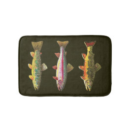 Drie forel-decor badmat