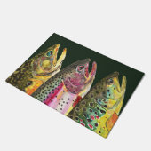 Drie forel-decor deurmat (Schuin)