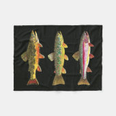 Drie forel-decor fleece deken (Voorkant (Horizontaal))