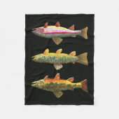 Drie forel-decor fleece deken (Voorkant)